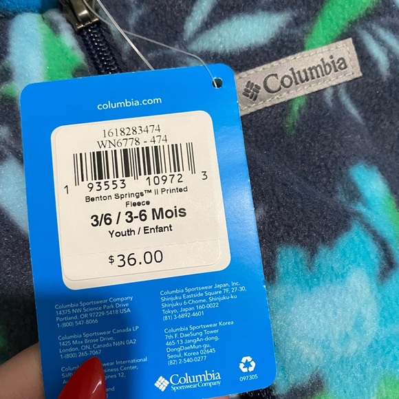 Girls Columbia Jacket Spring Magnolia Floral NWT Blue Tropical Fleece Coat NWT - Picture 2 of 4